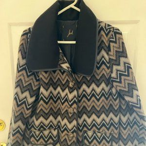 Jack BB Dakota  Chevron Patterned Wool Coat